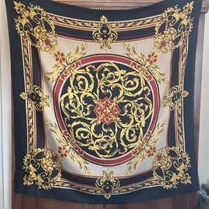 Gucci Vibes Black and Gold Large Scarf 54”